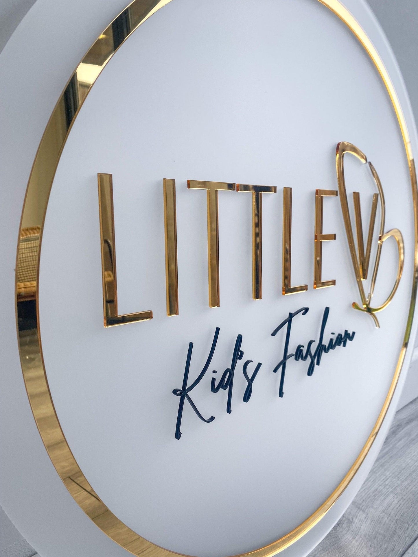 Acrylic Business Sign | Circle With Rim