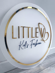 Acrylic Business Sign | Circle With Rim