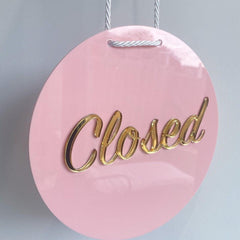 Acrylic Business Sign | Open Closed Sign – Double-Sided Hanging Sign