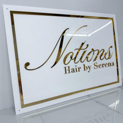 Acrylic Business Sign | Rectangle with Rim