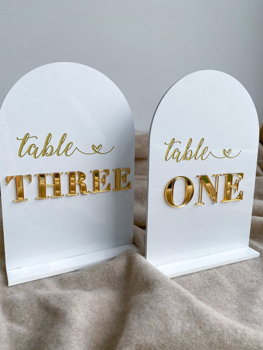 Wedding Table Acrylic Arch Sign