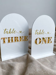Wedding Table Acrylic Arch Sign