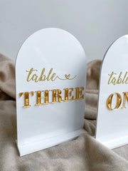 Wedding Table Acrylic Arch Sign