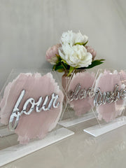 Wedding Table Acrylic Hexagon Sign