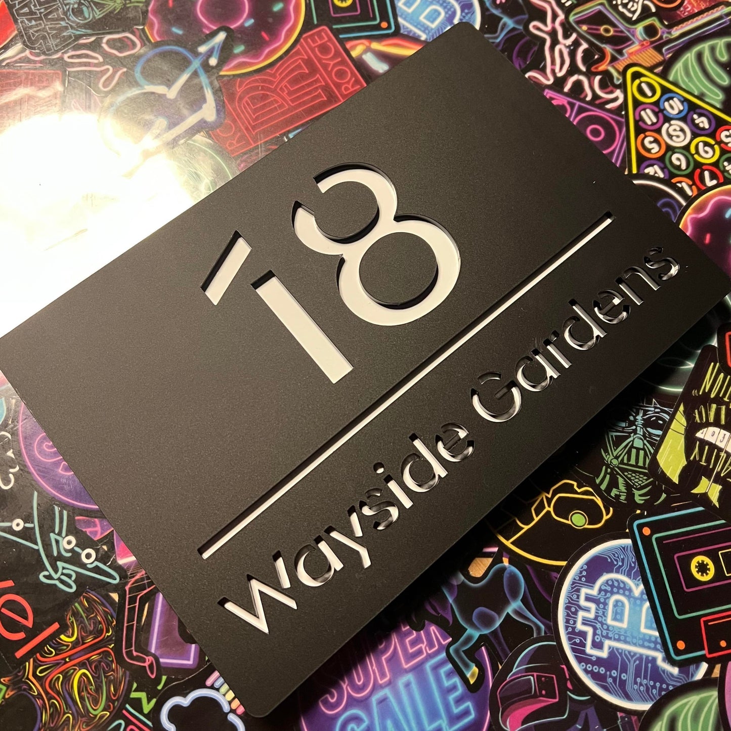 Personalised Floating House Address Sign Plaque