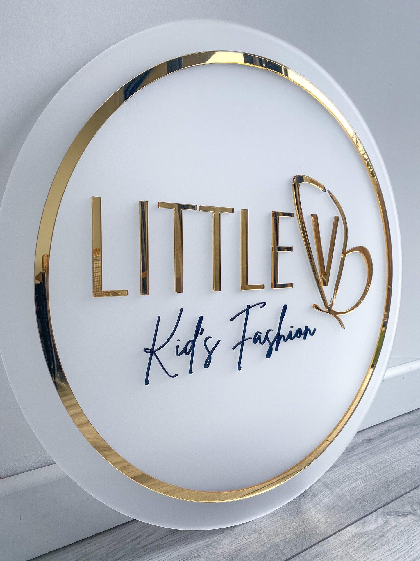 Acrylic Business Sign | Circle With Rim