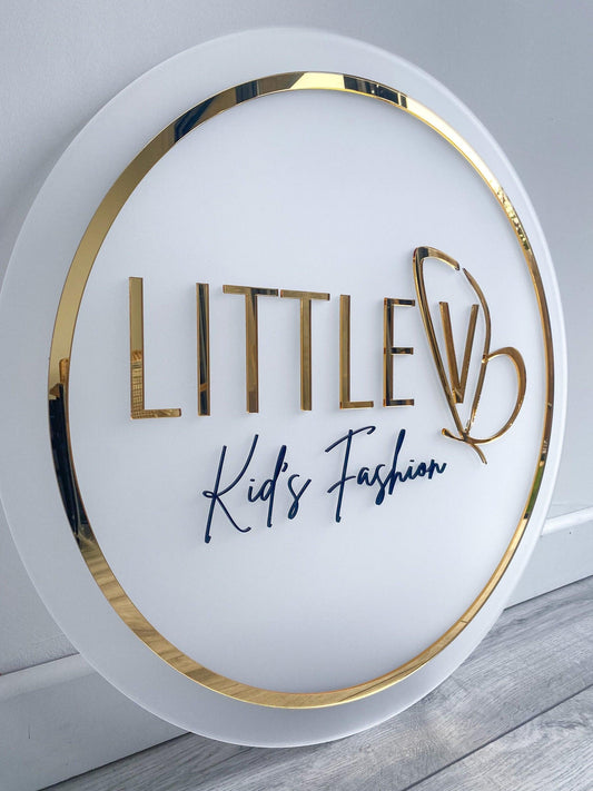Acrylic Business Sign | Circle With Rim