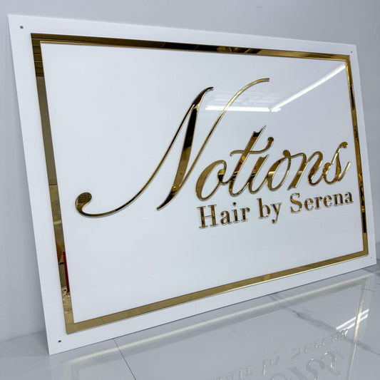 Acrylic Business Sign | Rectangle with Rim