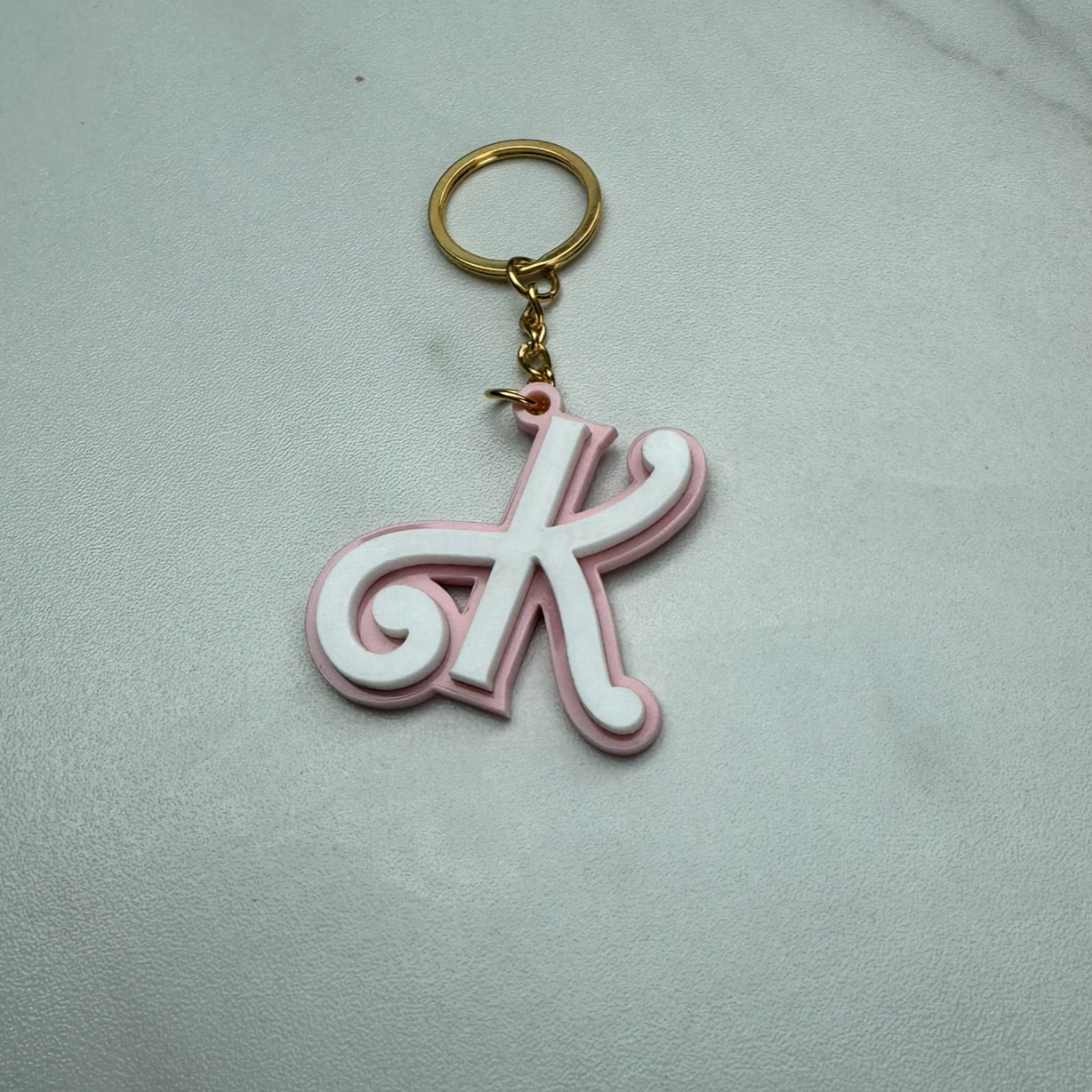 Barbie Style Initial Keyring