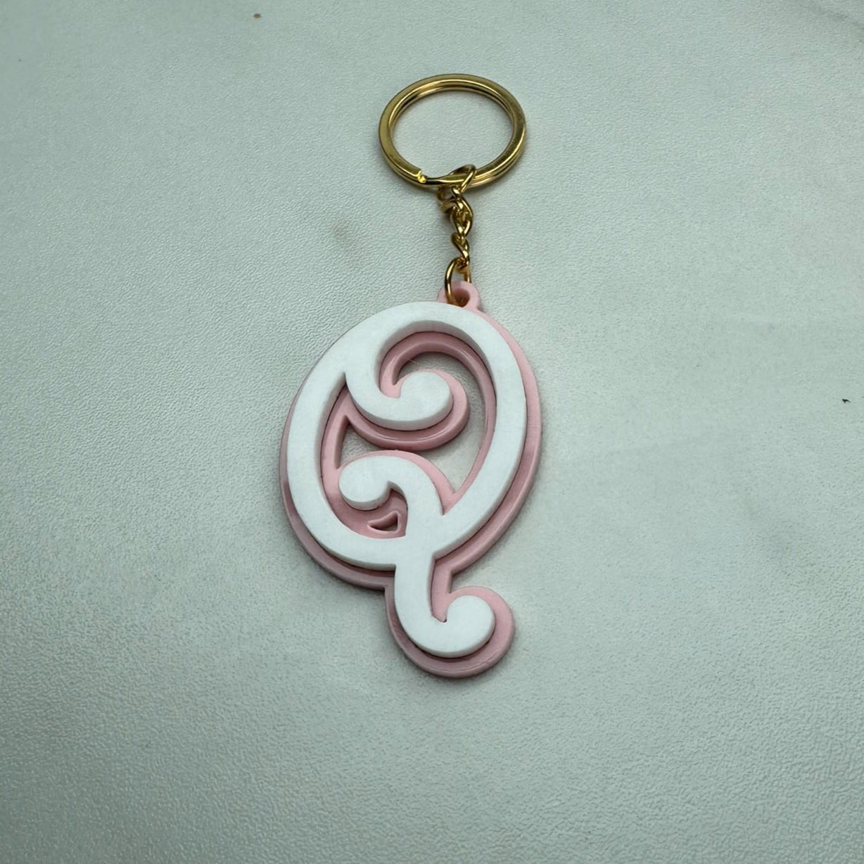 Barbie Style Initial Keyring