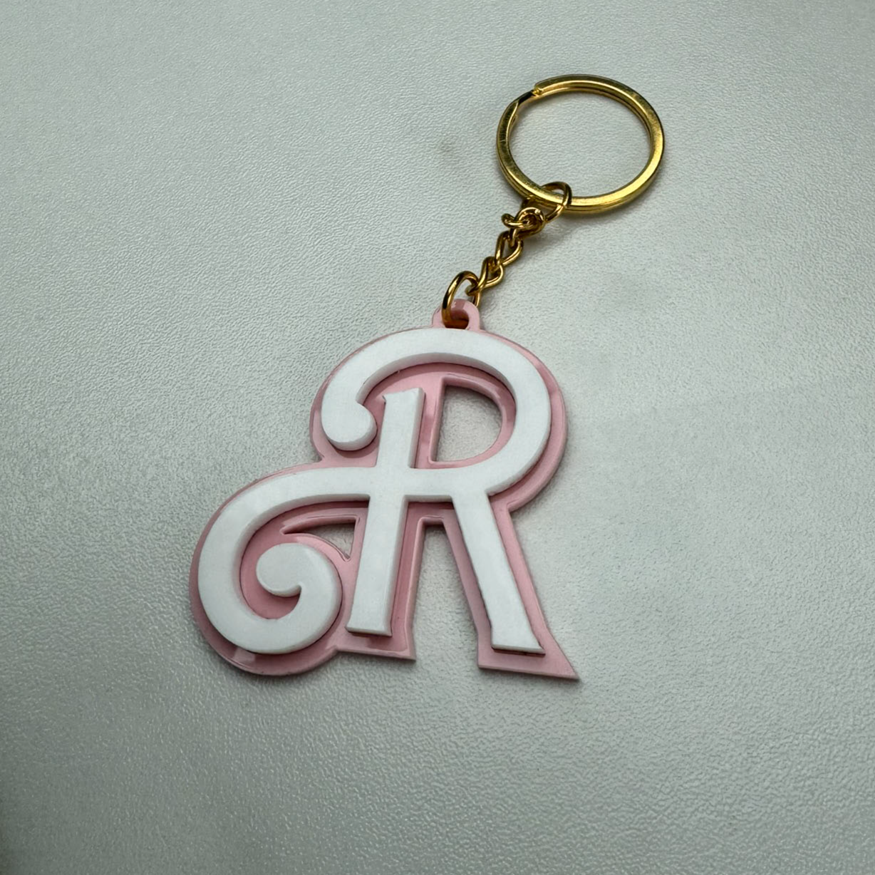 Barbie Style Initial Keyring