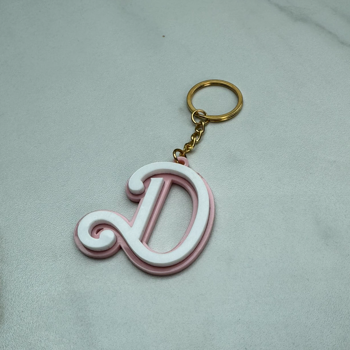 Barbie Style Initial Keyring