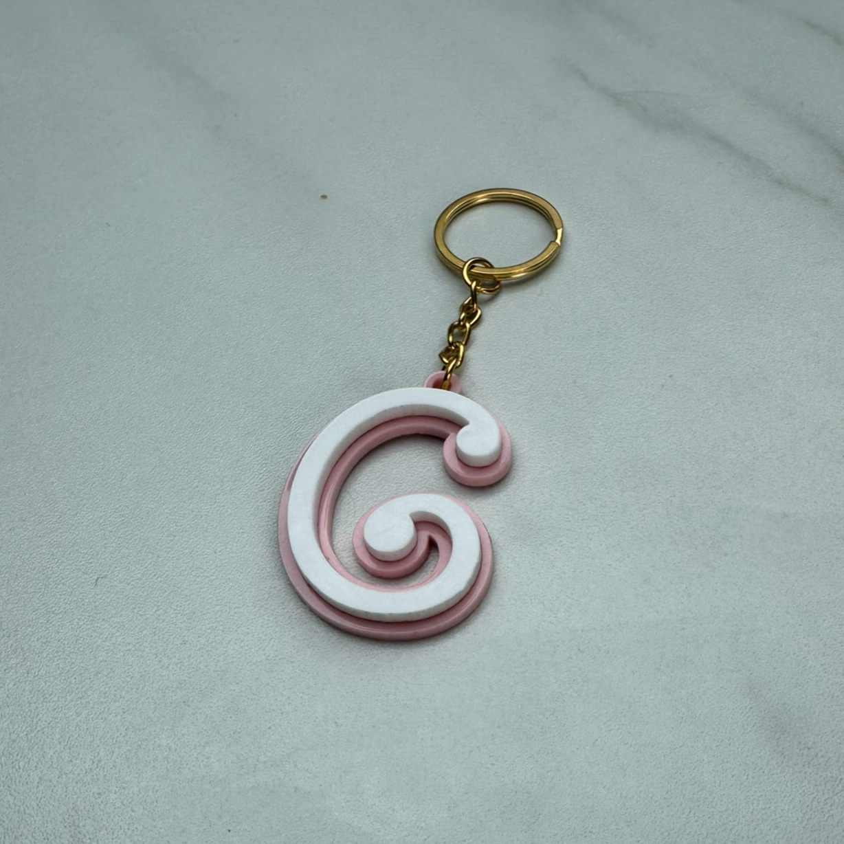 Barbie Style Initial Keyring