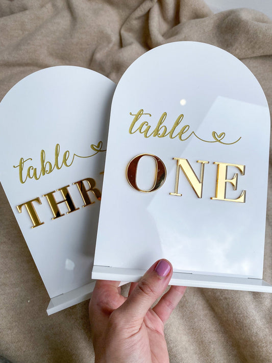 Wedding Table Acrylic Arch Sign