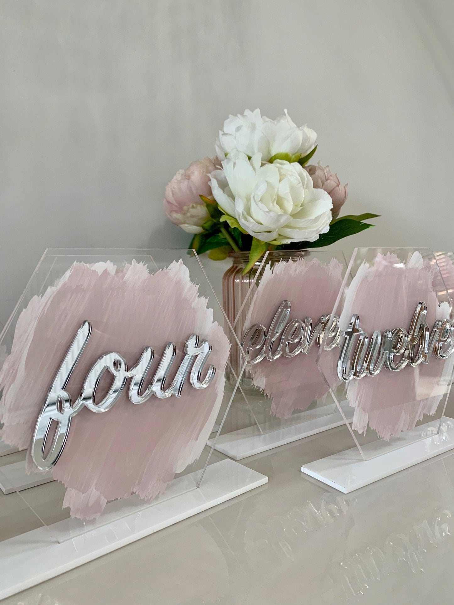 Wedding Table Acrylic Hexagon Sign