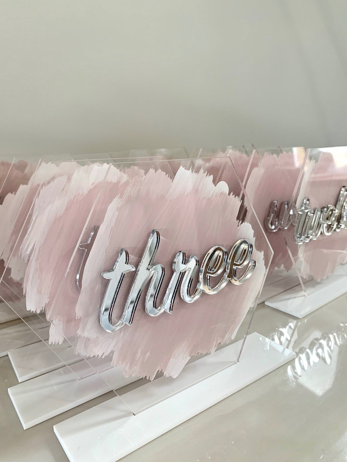 Wedding Table Acrylic Hexagon Sign