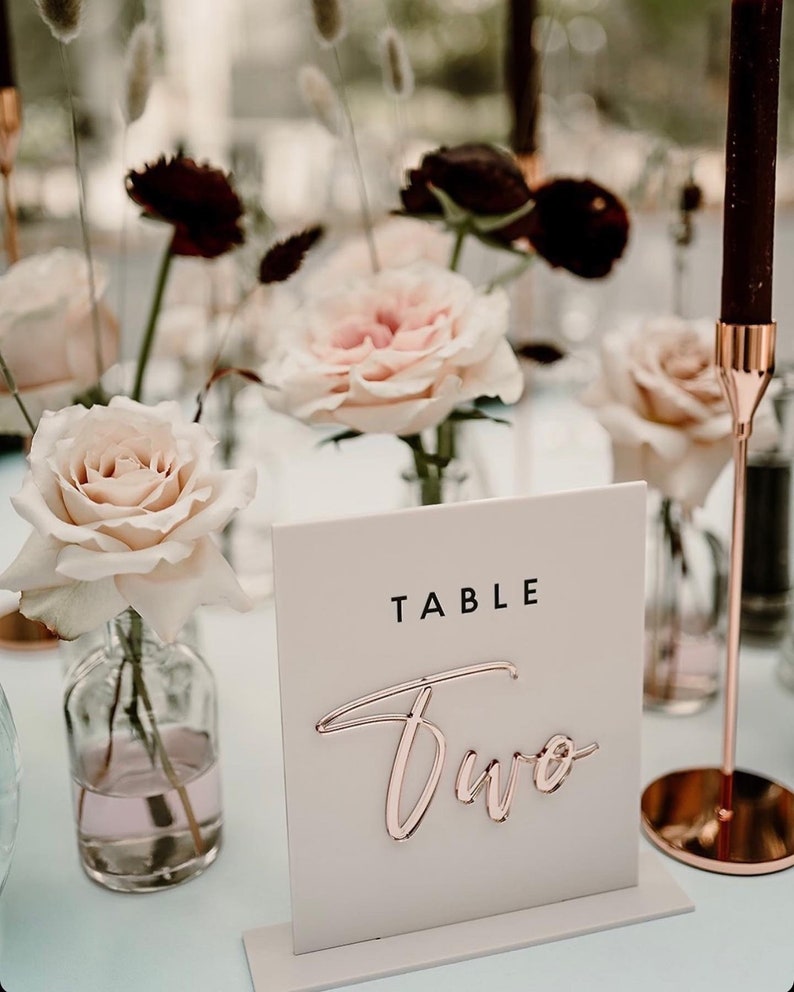 Wedding Table Acrylic Rectangle Sign